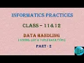 Data Handling Data Types String List Tuple Part 2 Class 11 12 Informatics Practices