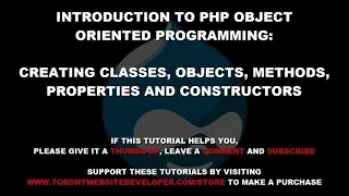 PHP Object Oriented Programming - Classes Objects Methods Properties and Constructors