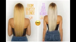 Download How To Tone Brassy Blonde Hair to Cool Toned Ash Grey Blonde! D.I.Y. | Ingrida G MP3