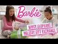 Opening Holiday Presents White Elephant Gift Exchange Barbie