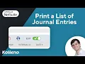 NetSuite Tutorial How to Print a List of Journal Entries