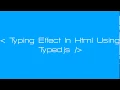 Typing Effect Smart Backspace Effect In WebPage Using Typed js Hindi