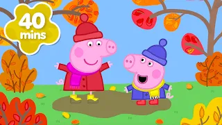 ¡Peppa Pig y George saltan en MUCHOS CHARCOS DE BARRO! 💦🍂 | Nuevos Episodios Completos