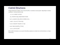 Control Structures Introduction