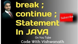 Java Tutorial break and continue in Java