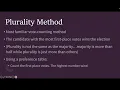 Voting Methods Plurality Method