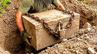 Buried Ancient Chest Discovered? See What the Scanner Revealed ؟ box of gold
