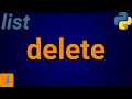 How To Delete An Element From A List In Python