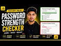HTML CSS JavaScript Project Password Validation Strength Checker JavaScript Tutorial