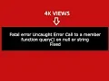 Fatal error Uncaught Error Call to a member function query on null or string in php Fixed