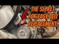 Belt How to hold a serpentine belt tensioner while putting on a belt by yourself
