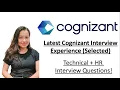 Latest Cognizant Interview Experience Technical HR Interview Questions Shruti Selected
