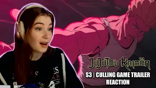 JUJUTSU KAISEN SEASON 3 CULLING GAME TRAILER REACTION AS A MANGA READER CHAOS TIME