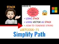 Simplify Path Leetcode - 71 META Explanation Live Coding