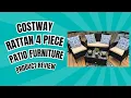 Costway 4 Piece Rattan Patio Conversation Furniture Set