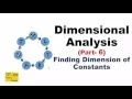 Dimensional Analysis Part-6 Finding Dimension of Constants IIT-JEE physics classes