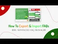 Export Import FAQs BWL Advanced FAQ Manager WordPress Plugin