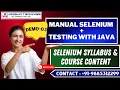 Manual Selenium Testing Wiith Java Demo 02 Selenium Syllabus Manual Selenium Testing Tutorial