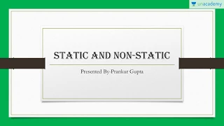 Object Oriented Concepts - Static and Non Static