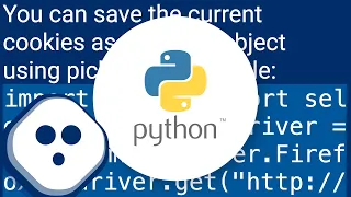 How to save and load cookies using Python Selenium WebDriver