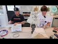 Grain Sack Fabric Lampshade Makeover With Paint and Stencils Waste Not Wednesday