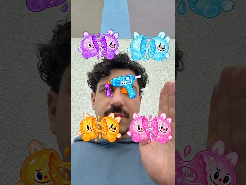 ‏تحدي اللابوبو مع السلايم😂😂