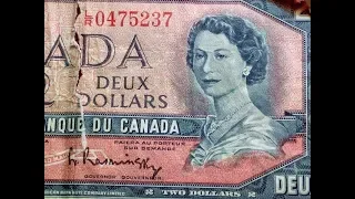 Hard To Find 2 Bills 1954 Canada - 104 Million In Circulation