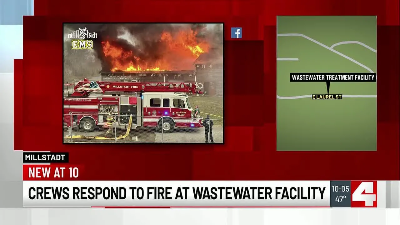 Multiple Metro East fire departments help battle blaze at water treatment plant