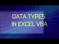Excel VBA Tutorial Data Types in Excel VBA How to declare variables and Type Cast in Excel VBA