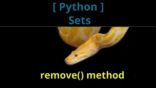 Python Sets - remove method