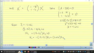 Differential Equations 8 2 pt 3 Complex Eigenvalues