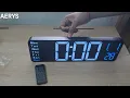 16 2-Inch Digital Wall Alarm Clock with Large LED Display Remote Auto-Dimmer Date Week Temp