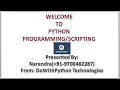 Python Programming Python Scripting Day-1 class