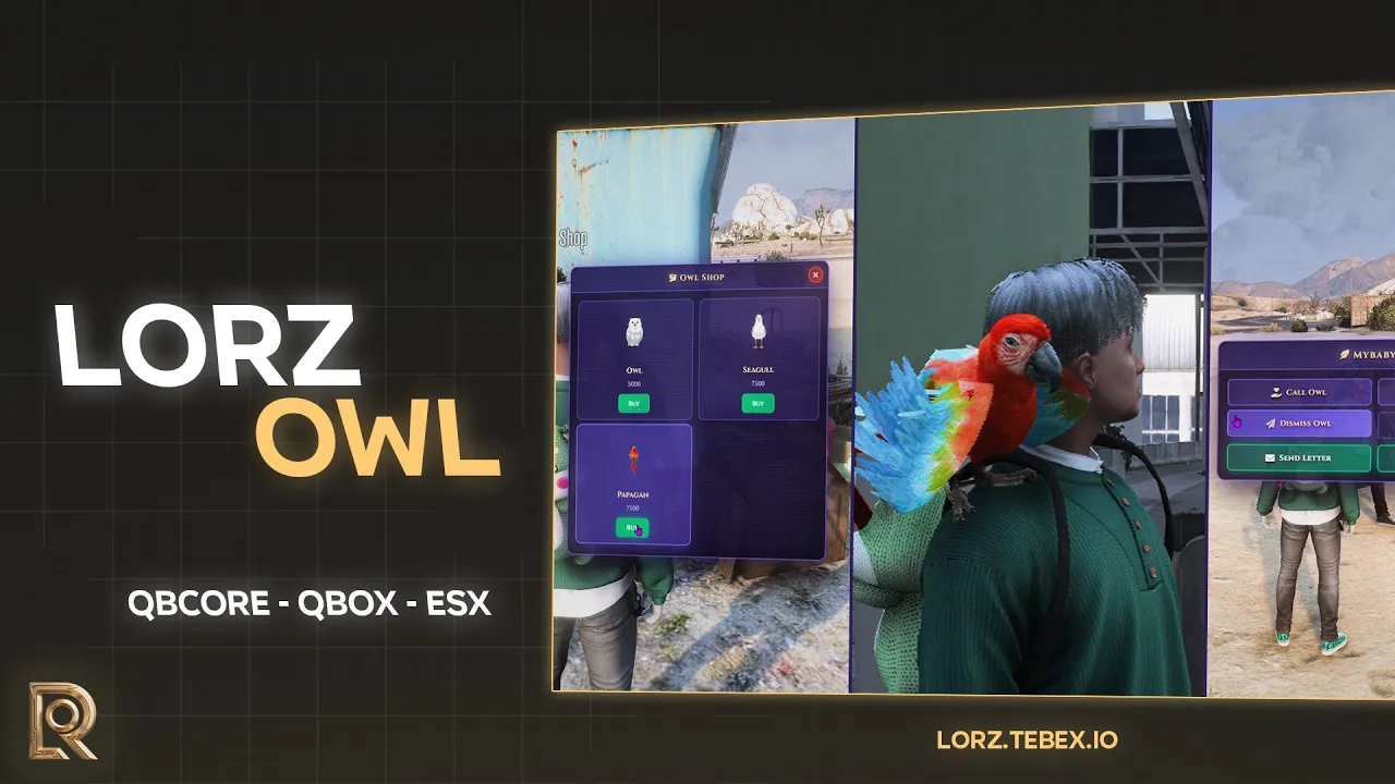 🦉 FiveM OWL POST Script | LORZ |  MAGIC MAIL + PET SYSTEM