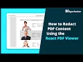 How to Redact PDF Content Using the React PDF Viewer