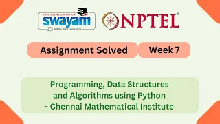 Programming Data Structures And Algorithms Using Python Week 7 NPTEL 2025