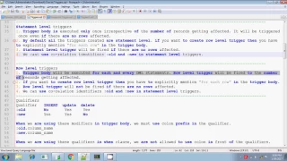 Oracle Difference between Statement level and Row Level Trigger Session 3