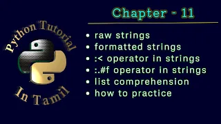 Python Tutorial Chapter 11 - List Comprehension in Tamil