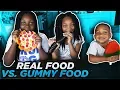 Download Lagu REAL FOOD VS GUMMY FOOD EXTREME | GROSS GIANT CANDY CHALLENGE | DJ'S CLUBHOUSE