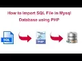 How to Import SQL File in Mysql Database using PHP