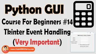 Handling Events In Tkinter GUI Python Tkinter GUI Tutorial In Hindi