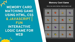 Memory Card Game with HTML CSS JavaScript Step-by-Step Guide