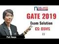 GATE 2019 Answer Key - Solution for Computer Science Engineering DBMS