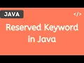 What is Reserved Keyword in Java Hindi Java Tutorials for Beginners 2020