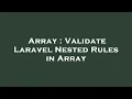 Array Validate Laravel Nested Rules in Array