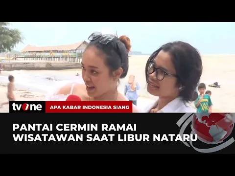 Suasana Liburan Nataru di Pantai Cermin Sumatera Utara