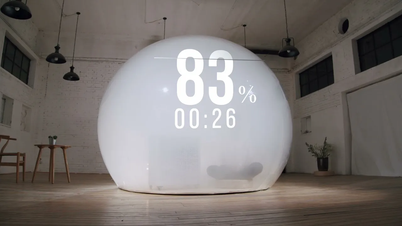 YouTube video of Smart Air Blast Mini in a smoke filled dome