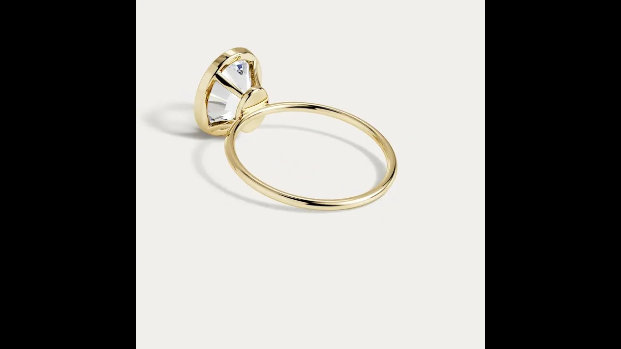 Sophia丨3CT Oval Cut Lab-Grown Diamond Bezel Engagement Ring in 14K Gold/Platinum