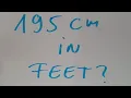 195 cm in feet