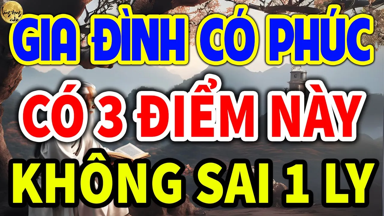 Outline Video Cổ Nhân Dạy: MUỐN BIẾT GIA ĐÌNH CÓ PHÚC KHÍ Hay Không, Cứ Nhìn 3 Điểm Này Là Rõ| LĐR
